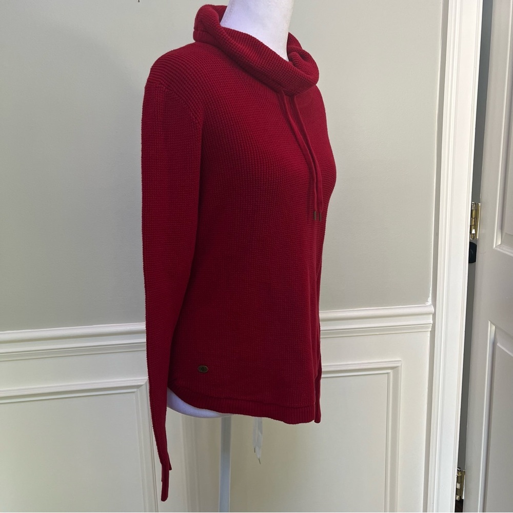 Lauren Ralph Lauren Red Cowl Neck Cotton Sweater Size M - Picture 2 of 11